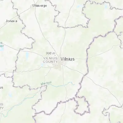 Map showing location of Vilnius (54.689160, 25.279800)