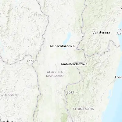 Map showing location of Ambatondrazaka (-17.833330, 48.416670)