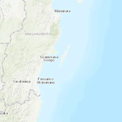 Map showing location of Ambodifotatra (-16.983330, 49.850000)