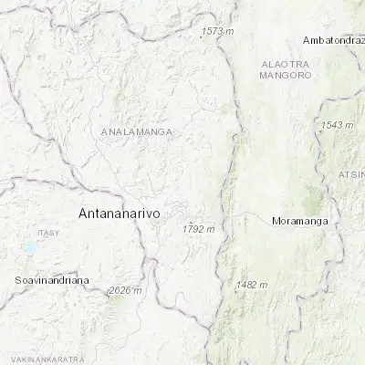 Map showing location of Ambohitrolomahitsy (-18.700000, 47.683330)