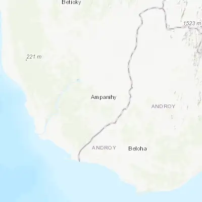 Map showing location of Ampanihy (-24.693700, 44.745810)