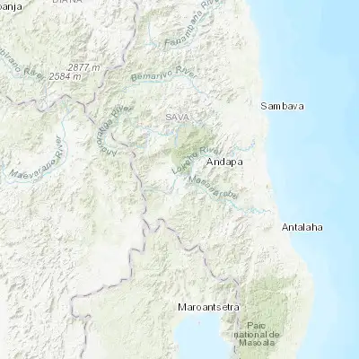 Map showing location of Andapa (-14.650000, 49.650000)