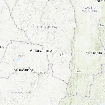 Map showing location of Antananarivo (-18.913680, 47.536130)