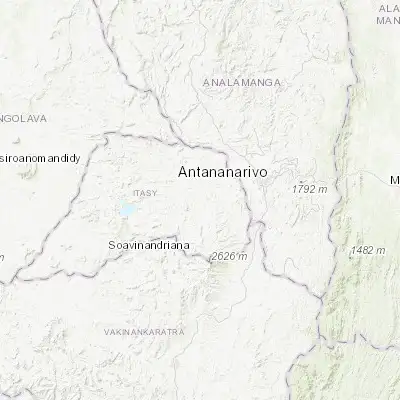 Map showing location of Arivonimamo (-19.016670, 47.183330)
