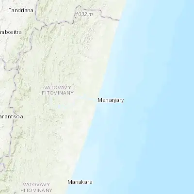Map showing location of Mananjary (-21.230340, 48.341730)