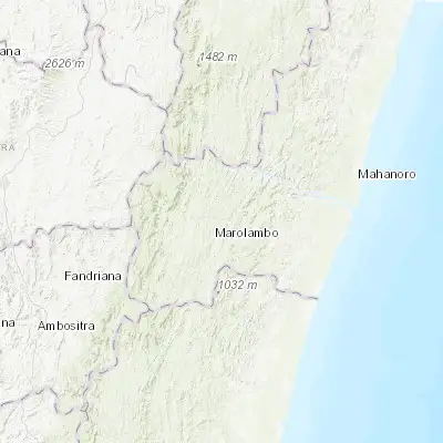 Map showing location of Marolambo (-20.050000, 48.116670)