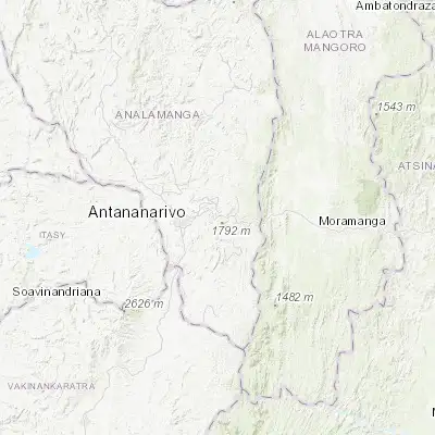 Map showing location of Nandihizana (-18.900000, 47.716670)