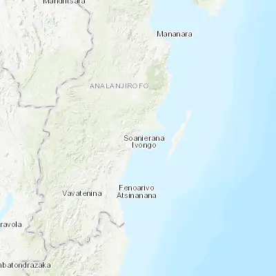 Map showing location of Soanierana Ivongo (-16.916670, 49.583330)