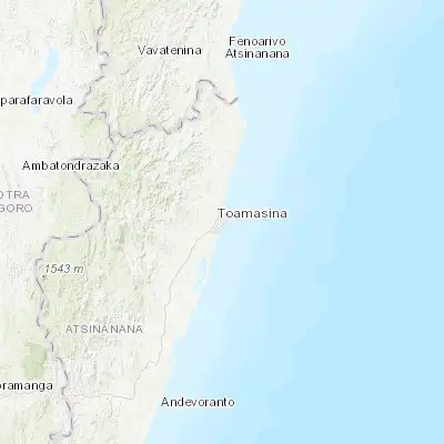 Map showing location of Toamasina (-18.149200, 49.402340)