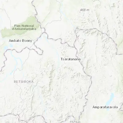 Map showing location of Tsaratanana (-16.797060, 47.651650)