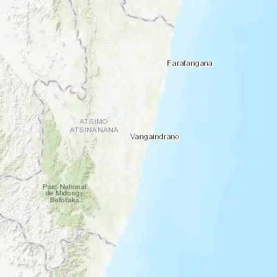 Map showing location of Vangaindrano (-23.350000, 47.600000)