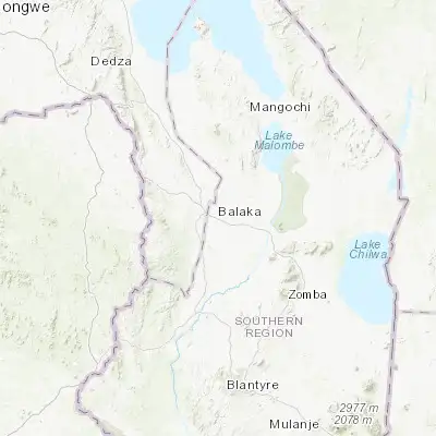Map showing location of Balaka (-14.979280, 34.955750)