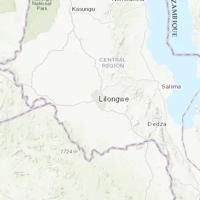 Map showing location of Lilongwe (-13.966920, 33.787250)