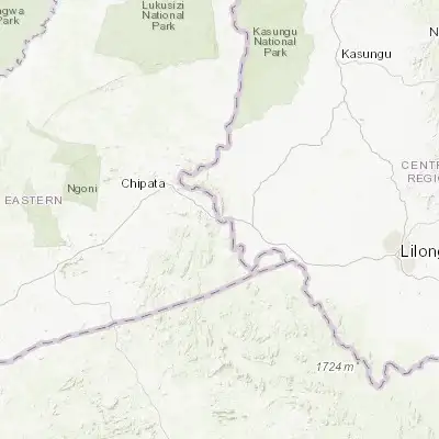 Map showing location of Mchinji (-13.798410, 32.880190)