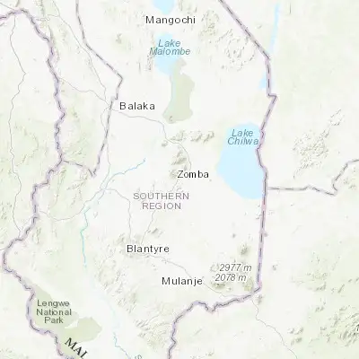 Map showing location of Zomba (-15.385960, 35.318800)