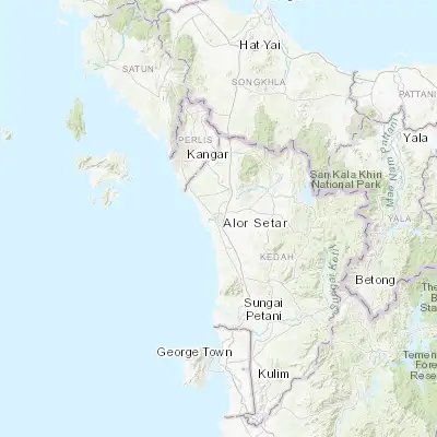 Map showing location of Alor Setar (6.121040, 100.360140)