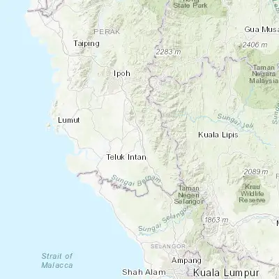 Map showing location of Bidur (4.116670, 101.283330)