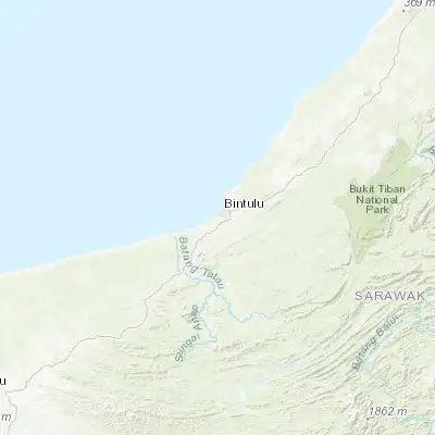 Map showing location of Bintulu (3.166670, 113.033330)