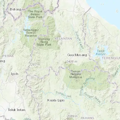Map showing location of Gua Musang (4.884410, 101.968570)
