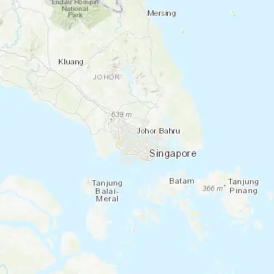 Map showing location of Johor Bahru (1.465500, 103.757800)