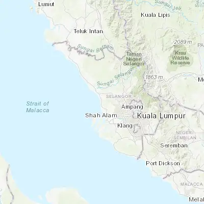 Map showing location of Kampong Dungun (3.216670, 101.316670)