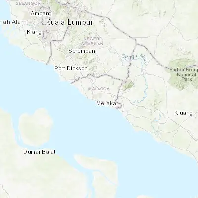 Map showing location of Kampung Bukit Baharu (2.215200, 102.285100)
