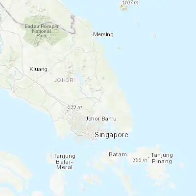 Map showing location of Kota Tinggi (1.738100, 103.899900)