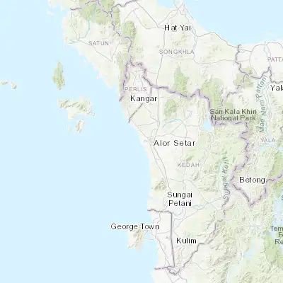 Map showing location of Kuala Kedah (6.100000, 100.300000)