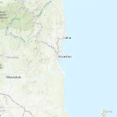 Map showing location of Kuantan (3.807700, 103.326000)