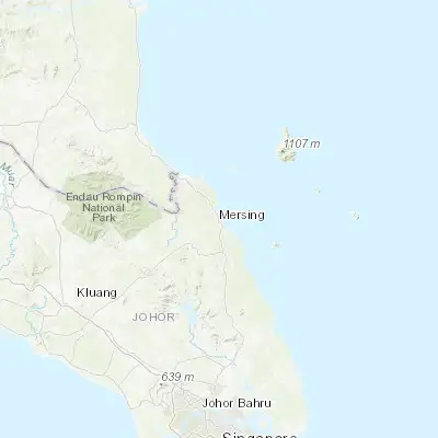 Map showing location of Mersing (2.431200, 103.840500)