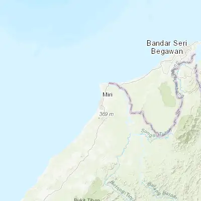 Map showing location of Miri (4.399280, 113.991630)