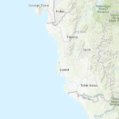 Map showing location of Pantai Remis (4.455700, 100.628800)
