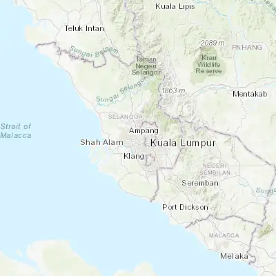 Map showing location of Petaling Jaya (3.107260, 101.606710)