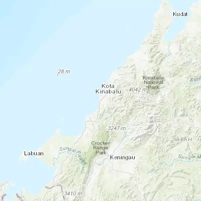 Map showing location of Putatan (5.925800, 116.060940)