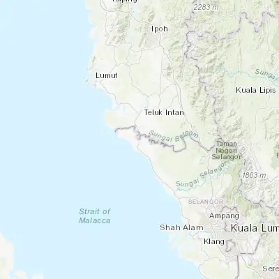 Map showing location of Sabak Bernam (3.769800, 100.987900)