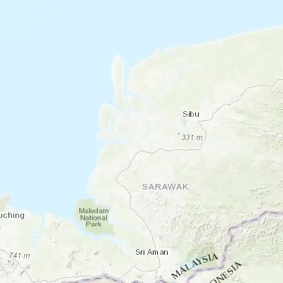 Map showing location of Sarikei (2.116670, 111.516670)