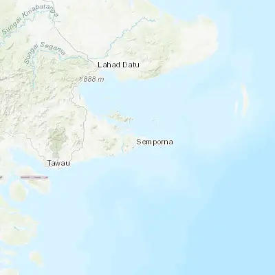 Map showing location of Semporna (4.481780, 118.611190)