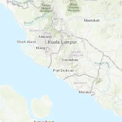 Map showing location of Seremban (2.729700, 101.938100)