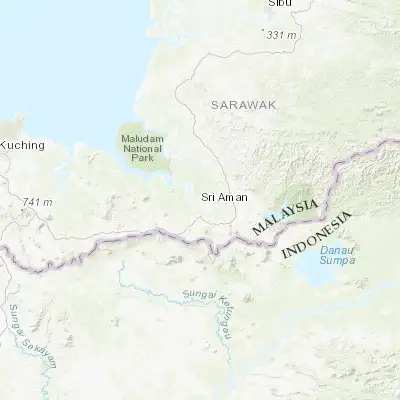 Map showing location of Simanggang (1.247220, 111.452780)