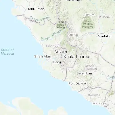 Map showing location of Subang Jaya (3.043840, 101.580620)