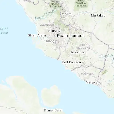 Map showing location of Sungai Pelek New Village (2.650000, 101.700000)