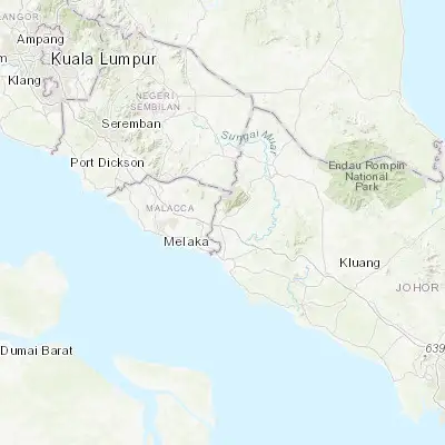 Map showing location of Tangkak (2.267300, 102.545300)