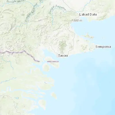 Map showing location of Tawau (4.244820, 117.891150)