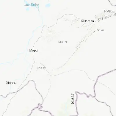 Map showing location of Bandiagara (14.350050, -3.610380)