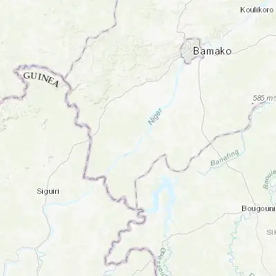 Map showing location of Kangaba (11.933330, -8.416670)