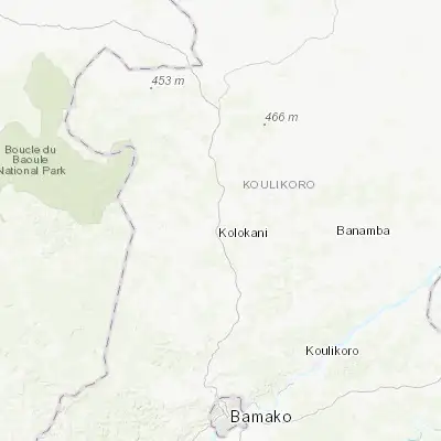 Map showing location of Kolokani (13.572800, -8.033900)
