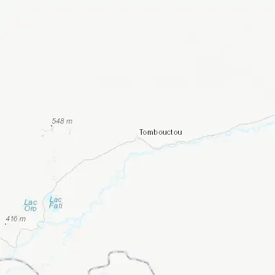 Map showing location of Timbuktu (16.773480, -3.007420)