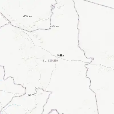 Map showing location of Kiffa (16.620730, -11.402080)