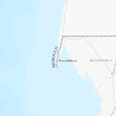 Map showing location of Nouadhibou (20.941880, -17.038420)