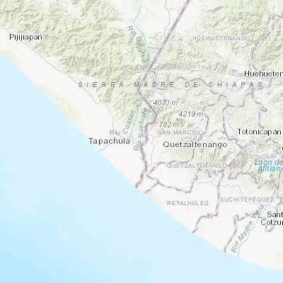 Map showing location of 2da. Sección de Medio Monte (14.881940, -92.184440)